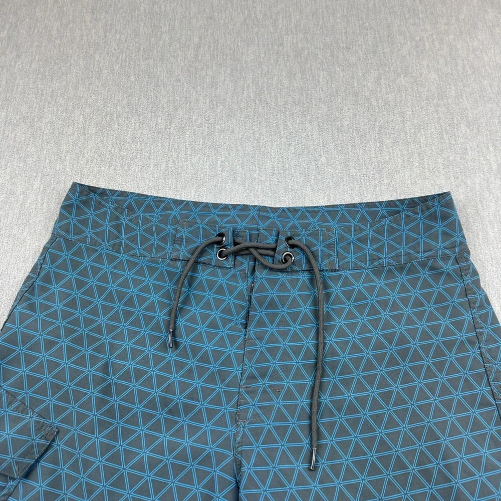 The North Face‎ Shorts Mens 34 Blue Geometric Drawstring Swim Trunks Boardshort